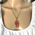 Cherry Quartz Crystal Gemstone Gold Pendant Necklace Positive Energy Attraction Pink Photo 2