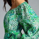 Anthropologie NWT  Plenty Tracy Reese Peasant Romper Green Python Large Rtl. $228 Photo 2