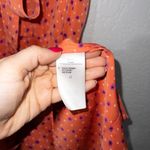 Fossil New  Orange Silk Blend Polka Dot Dress Size Small Photo 4