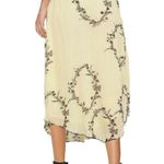 Ganni NWT Georgette Floral Pleated Yellow Chiffon Midi Skirt 42 US 10/12 Photo 1