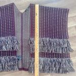 Guess Charlotte Jacquard Poncho Jacket Cape One Size Sweater Knit Poncho Photo 7
