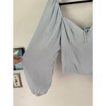 Wilfred Aritzia Novella Puff Sleeve Peasant Blouse Blue Sz XL Photo 3