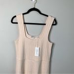 Vince ribbed cream blush sweetheart tank sweater midi dress size XL Photo 1
