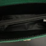 Vegan Quilted Textured Flap Crossbody Bag Green Photo 10