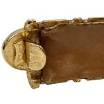 Vintage Judith Leiber Snakeskin Leather Belt Gold Metal Stone Buckle Adjustable Tan Photo 3