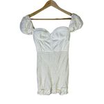Oh Polly NWT  Corset Mini Dress Size 2 Ivory Puff Sleeve Smocked Ruffle Milkmaid Photo 1