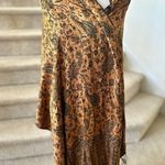 Chocolate Brown Golden Tan Reversible Paisley Fringe Pashmina Photo 3