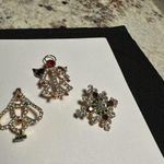 Lot Of 3 Prong Set Rhinestone Holiday Brooch Pins Christmas Tree & An Angel Photo 8