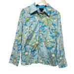 Lane Bryant Lane‎ Bryant ButtonTop 18/20 Bright Blue Green Floral Retro Soft Girl Y2K Resort Photo 0