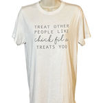 None Chick Fil A Treats You Graphic Tee Womens M Playful Giftable Kindness Shirt Photo 0