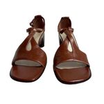 Chadwick's Chadwick’s Women's Brown Leather T-Strap Wedge Sandals Size 7.5 Photo 1