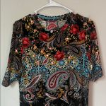 Johnny Was  Womens THE JANIE FAVORITE ELBOW SLEEVE MOCK NECK DRESS Sz Lg Photo 2