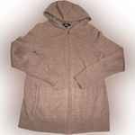 Lands' End NWOT 100% Cashmere Zip Up Cozy Speckled Tan Beige Hoodie Sweater S 6-8 Photo 2