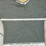 Eyeshadow Gray Women’s Sweatshirt Open Back Lace Trim Wrap Small Photo 10