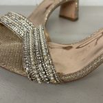 Badgley Mischka  Sz 8 open toe heels wedding bridal prom gold silver rhinestone Photo 3