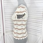 Jessica Simpson ‎ Y2K Crochet Flutter Sleeve Striped Top Cream Tan Small Boho Photo 1
