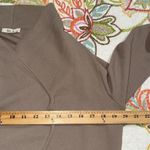 BE.A medium beige solid casual draped lightweight blazer top 3/4 ruched sleeve Tan Photo 5