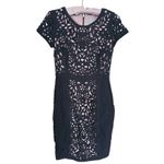 Anthropologie Maeve Laser Cut Basalt Sheath Dress 0 Black Mother of Bride Event Photo 4