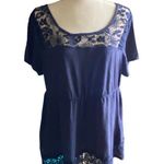 Torrid NWOT- Beautiful navy blue babydoll top with lace neckline and lace hem, excellent condition, size 2x Measurements: Bust: armpit to armpit 22 inches Length: shoulder seam to bottom 28 inches Photo 1