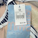 Cherokee Vtg Swim Suit Romper Sz 12 New NWT deadstock Navy Striped Blue Photo 4