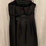 Laundry by Shelli Segal Beautiful Y2K silk accordion pleat black bow tie strapless classic luxury dress Photo 0