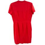 Dana Buchman  12 100% silk button front red shirt dress business vintage 80s Photo 1