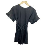 SheIn Romper Womens L Black Wrap Tie Short Flutter Sleeves Casual NEW Photo 1