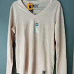 Carhartt  Women's Relaxed Fit V-Neck Pink Salt T-shirt L (12-14) Long Sleeve NWT Photo 0