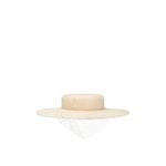 Monrowe Boater Hat With Veil Hat in Cream Small/Medium Womens Bridal Photo 2
