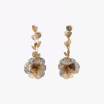 ZARA New in Box - NWT  Raised Gold Metal Flower Earrings Photo 1