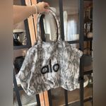 Alo Yoga  Shopper Gray Tie Dye Cotton Canvas Tote Bag logo  oversized Photo 2