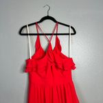 BCBGeneration Red Halter Dress Size 8 Layered Ruffle High Low NEW Photo 4