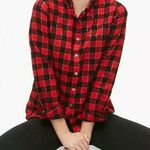 J.Crew  Buffalo Flannel Blouse Red Plaid Long Sleeve Preppy Buttoned Women’s Sz M Photo 0