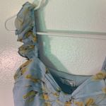 Fletch Tulip Floral Print Mini Dress Light Blue Ruffle Photo 8