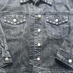 Forever 21  Women's Black Studded Denim Jacket Size L Casual Photo 1