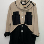 Sheppards Linnen Vintage Layered Langenlook Linen Jacket One Size Beige Black Photo 0