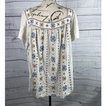 Torrid  3 Top Womens 3X Embroidered Square Neck Short Flutter Sleeves Linen Blend Photo 4