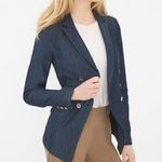 White House | Black Market  Chambray Denim Trophy Blazer Jacket Size 00 Photo 1