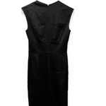 White House | Black Market Black Satin Sheath Cocktail Party Dress Photo 1