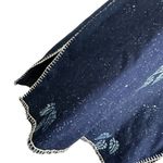 Handmade Navy Blue Thick Bohemian Caftan Embroidered Stitch Leaf Maxi Dress OS Photo 3