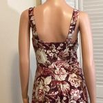 CHAPS Size Small NWT Noel Floral Sleeveless Jersey Midi Dress Wine Cream Roses Photo 6