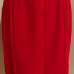 METRO NEW YORK Red Vintage 1990’s Front Layered Belted Skirt Sz 14. Photo 0