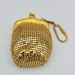 Vintage Gold Tone Mesh Key Chain Coin Purse Photo 1