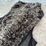 Dolce Cabo Faux Fur & Faux Leather Drape Vest Size S – Black/Gray Black Photo 11