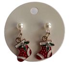 Christmas Penguin Stocking Earrings Set Festive Holiday Jewelry Gift Red Photo 2