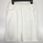 Dries Van Noten White Cotton‑Linen Pleated A‑Line Skirt Elegant Summer Sz 36 (S) Photo 0