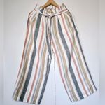 Madewell Tie-Waist Striped Huston Pull-On Crop Pants Size S Photo 1