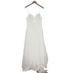 Lulus Love Perfection White Lace Tule Pearl Beaded Maxi Dress Size M Size M Photo 2