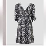 Club Monaco Floral Wrap Dress Black/White Size 0 Photo 2