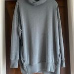 Aerie Large Cotton Terry Oversized Mock Neck Sweater Green Sage Photo 0